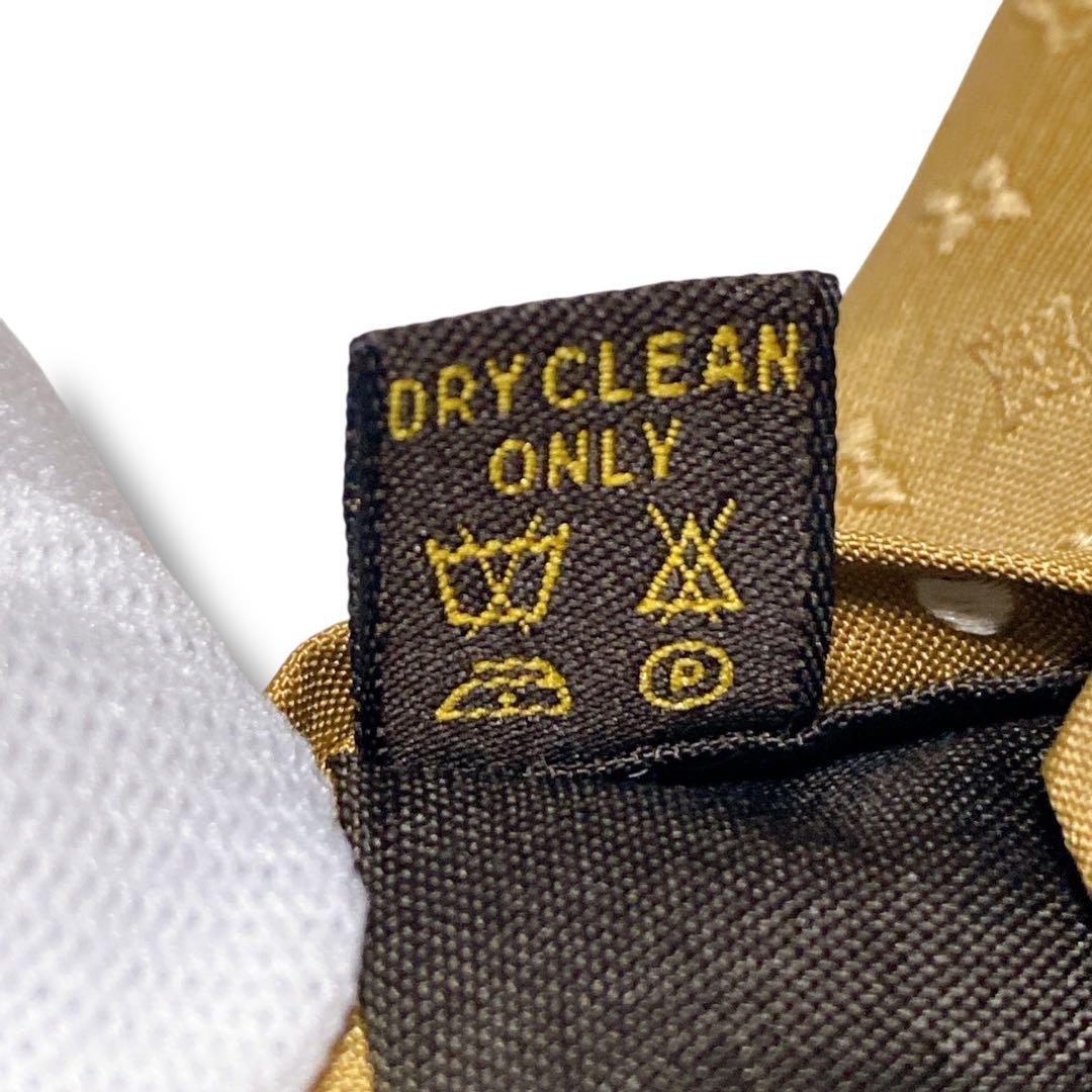 ルイヴィトン イタリア製 モノグラム総柄 シルク100% ネクタイ ベージュ系