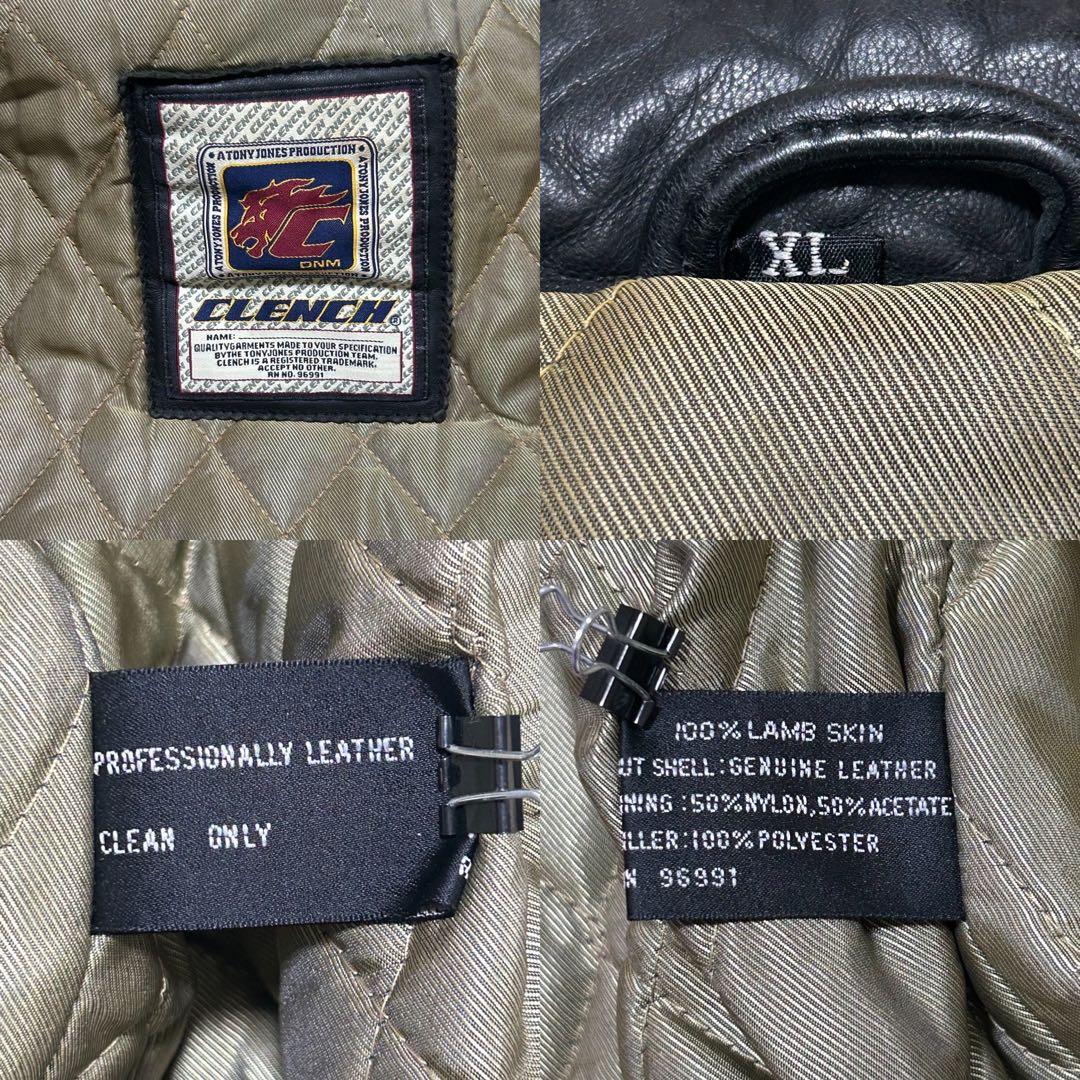 希少　ヴィンテージ　ラムレザージャケット　ワッペンXL プロフェッショナルレザー