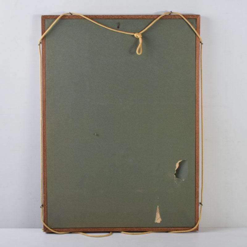 中国　斉白石　水墨画　花昆虫図　額装　N　8565A