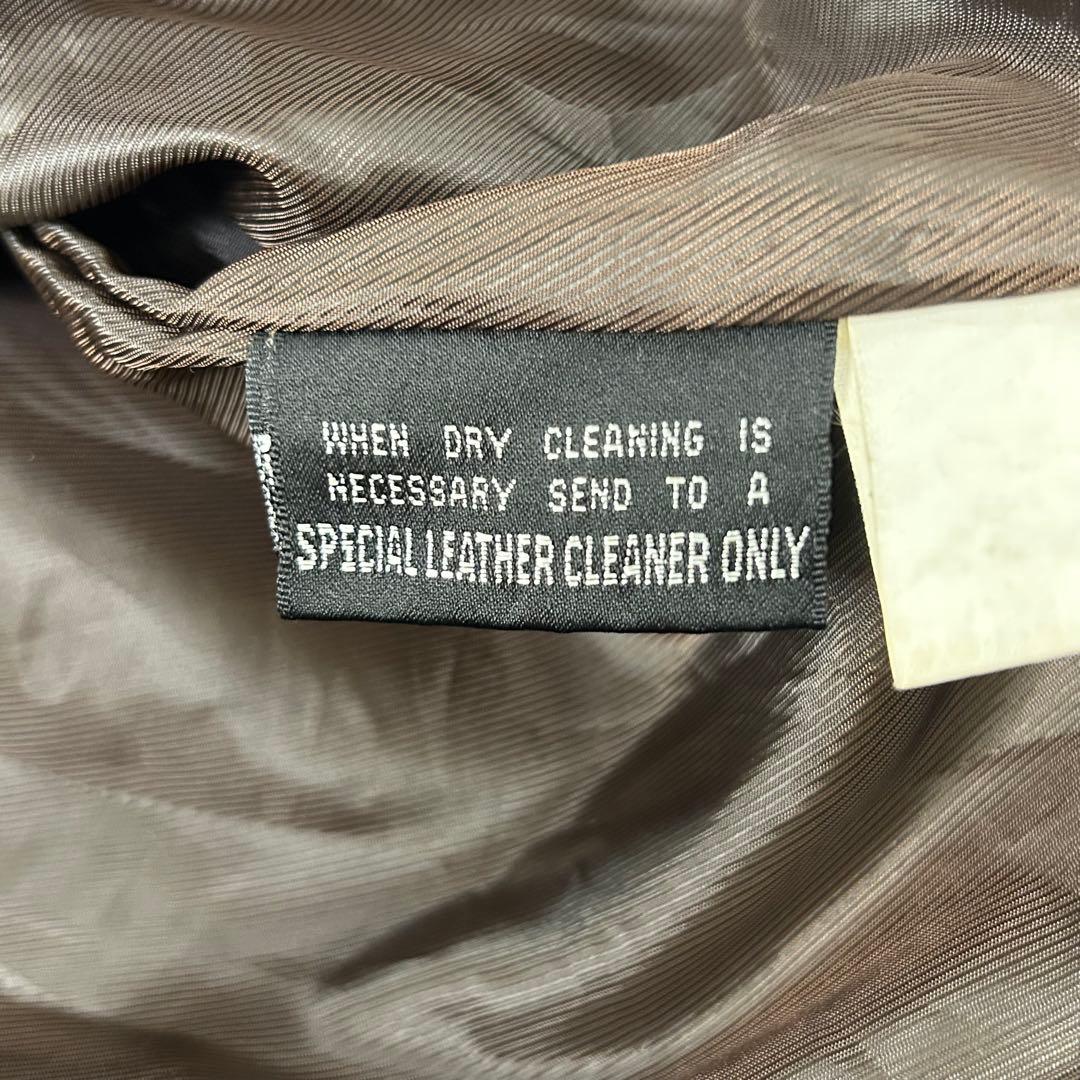 ウィルソンズ ブルゾン レザージャケット ブラウン XL 短丈 襟付き 大きめ