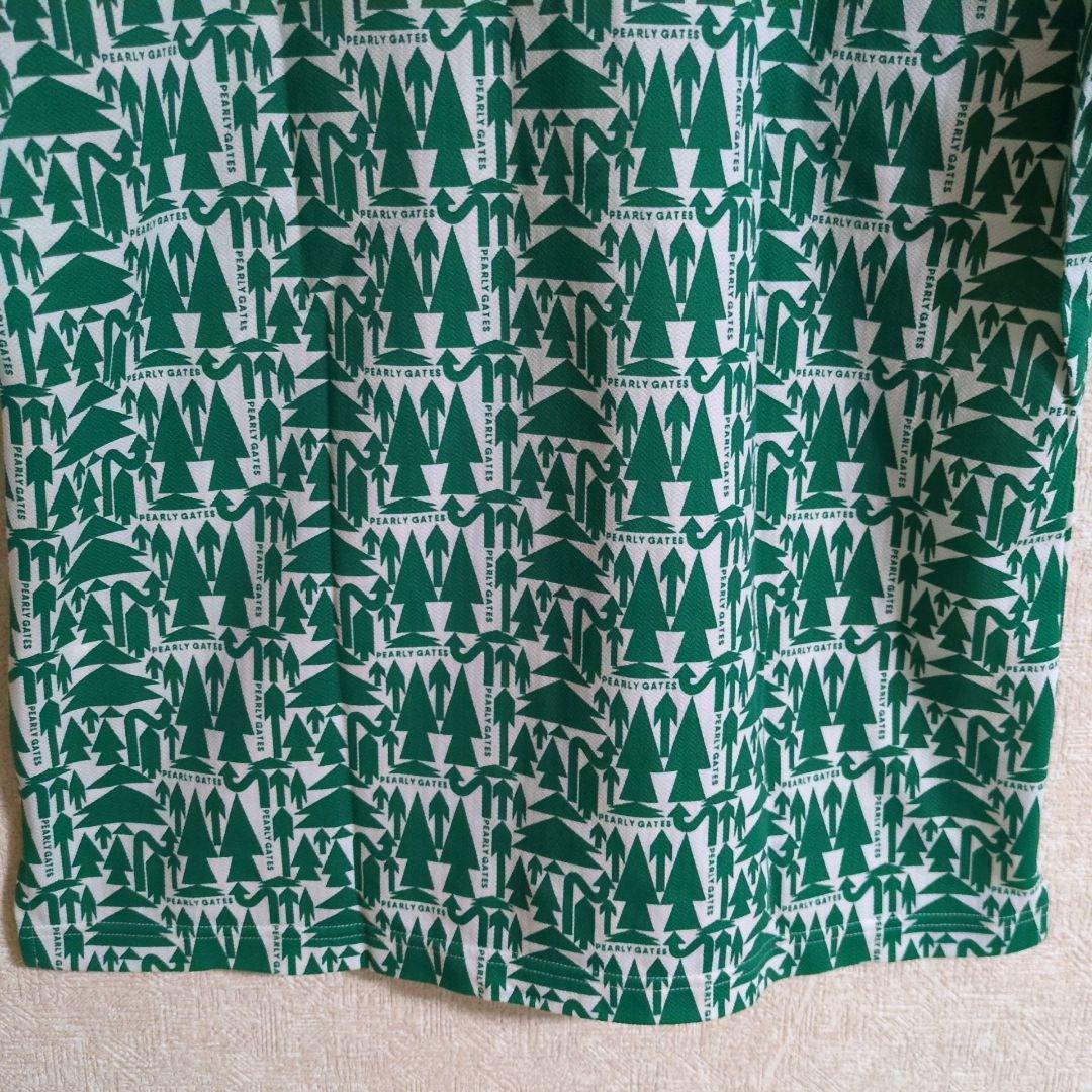 パーリーゲイツ ゴルフウェア 半袖シャツ ヘリンボン ツリー柄 XL