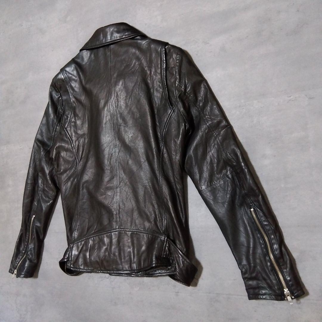 カスタムカルチャー ダブルライダースジャケット 羊革 シープスキン 黒 ブラック