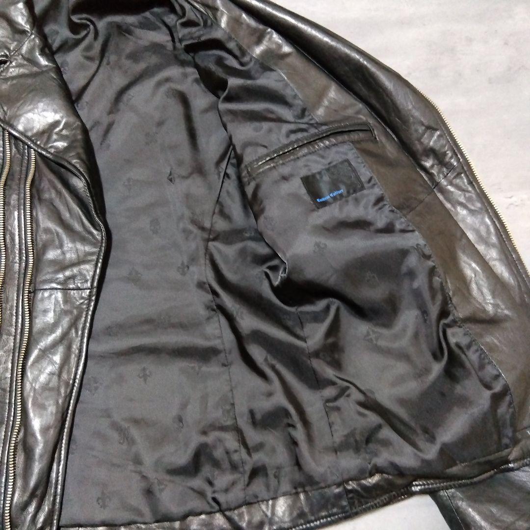 カスタムカルチャー ダブルライダースジャケット 羊革 シープスキン 黒 ブラック