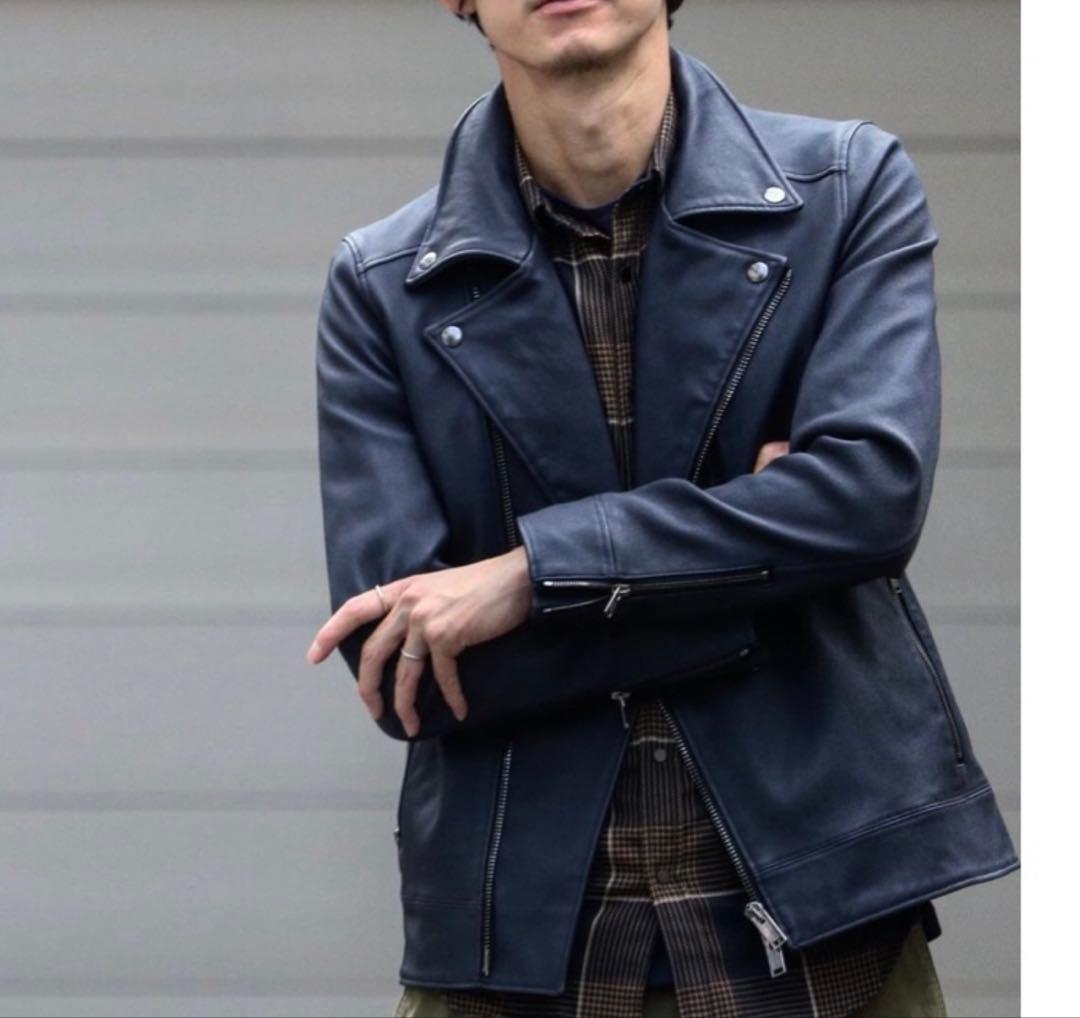 ジュンハシモト　レザーライダースジャケット　ダブルライダース