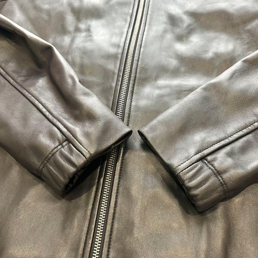 【美品】定価15万Theory 高級 ラムレザージャケットライダース 黒