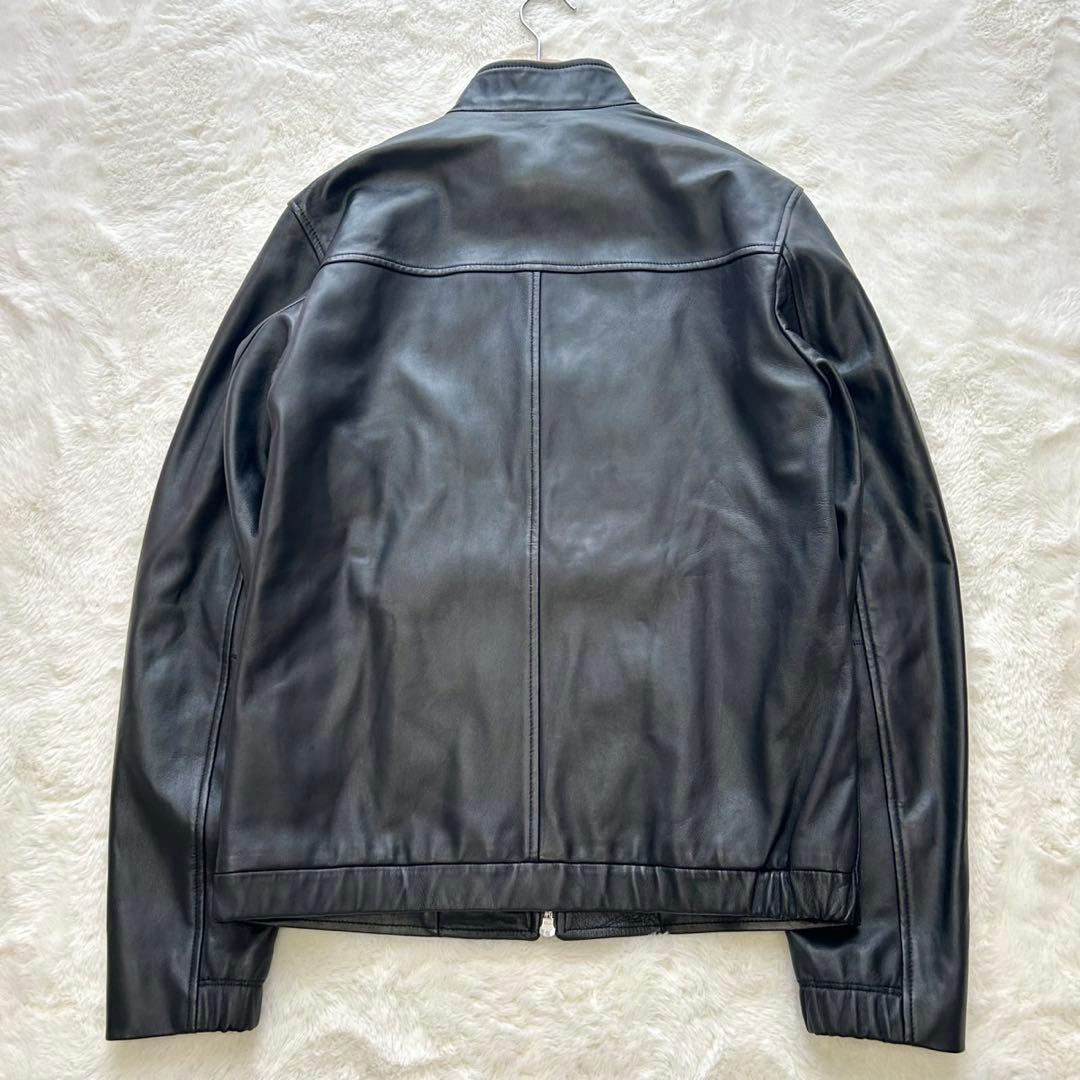 【美品】定価15万Theory 高級 ラムレザージャケットライダース 黒