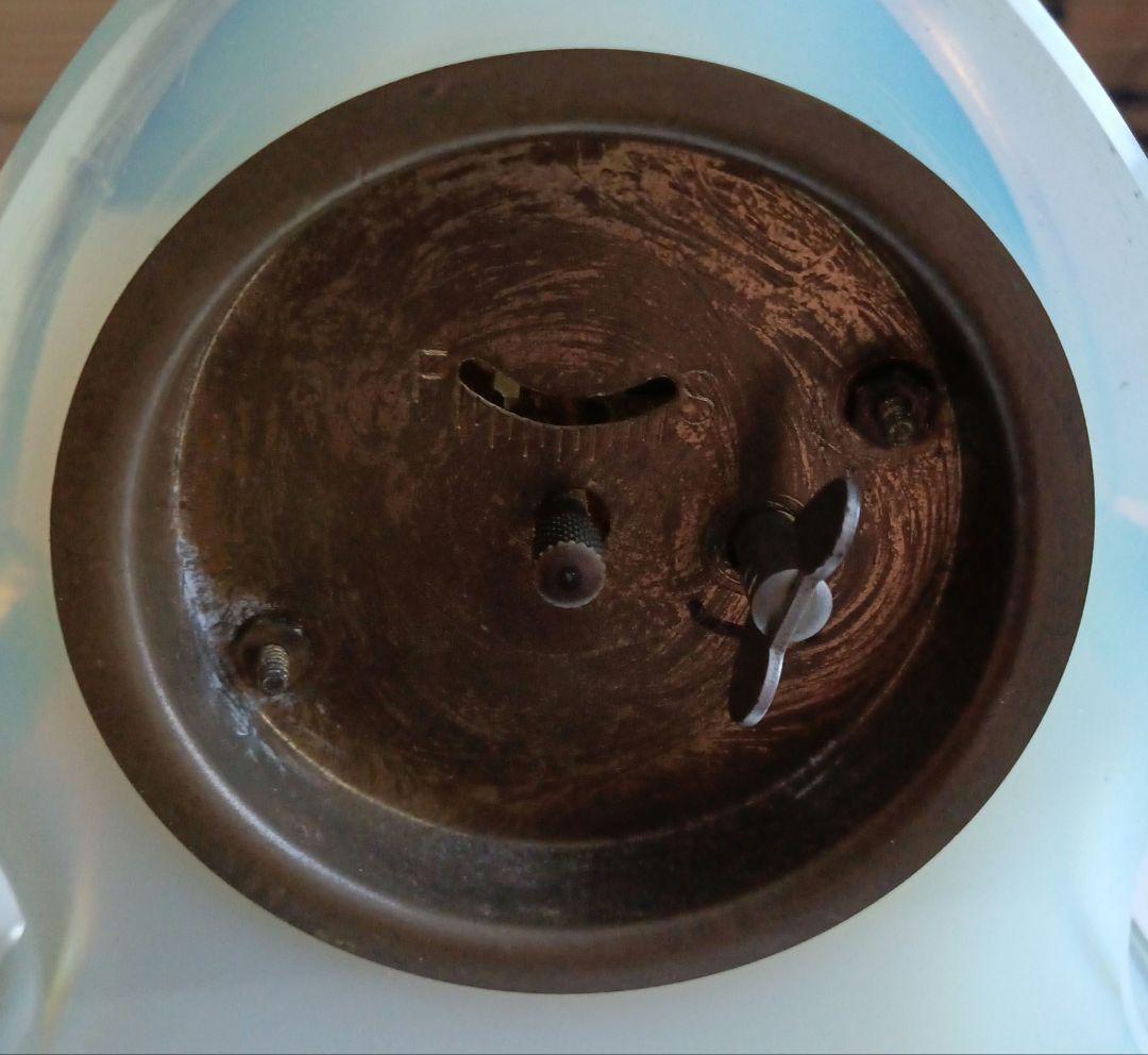 精工舎の置き時計　ウランガラス