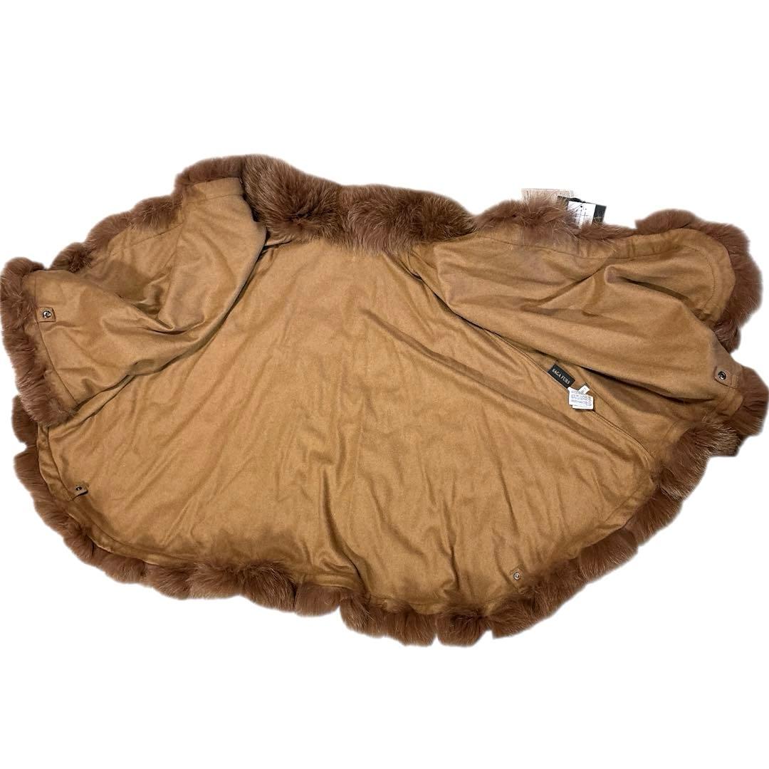 新品 マッサバルド カシミヤ100% ブルーフォックス ラビット ポンチョケープ