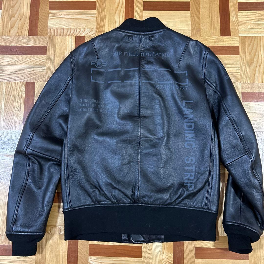 AVIREX レザーMA-1 ブラック　Mサイズ