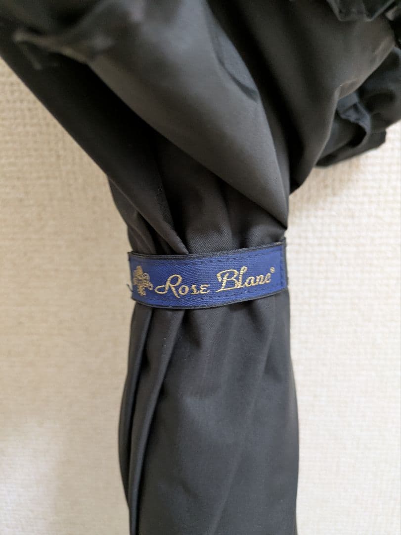 芦屋ロサブラン　シングルフリル 日傘　ブラック