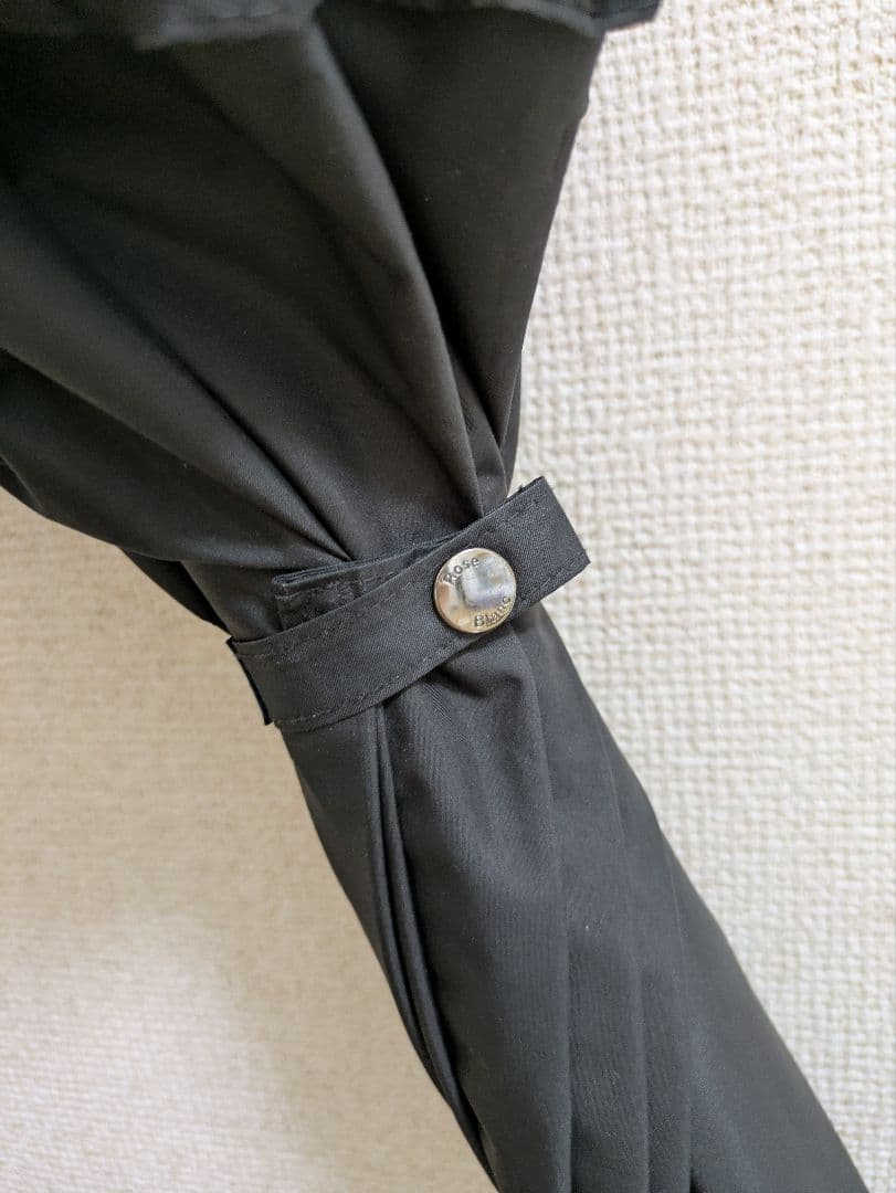 芦屋ロサブラン　シングルフリル 日傘　ブラック