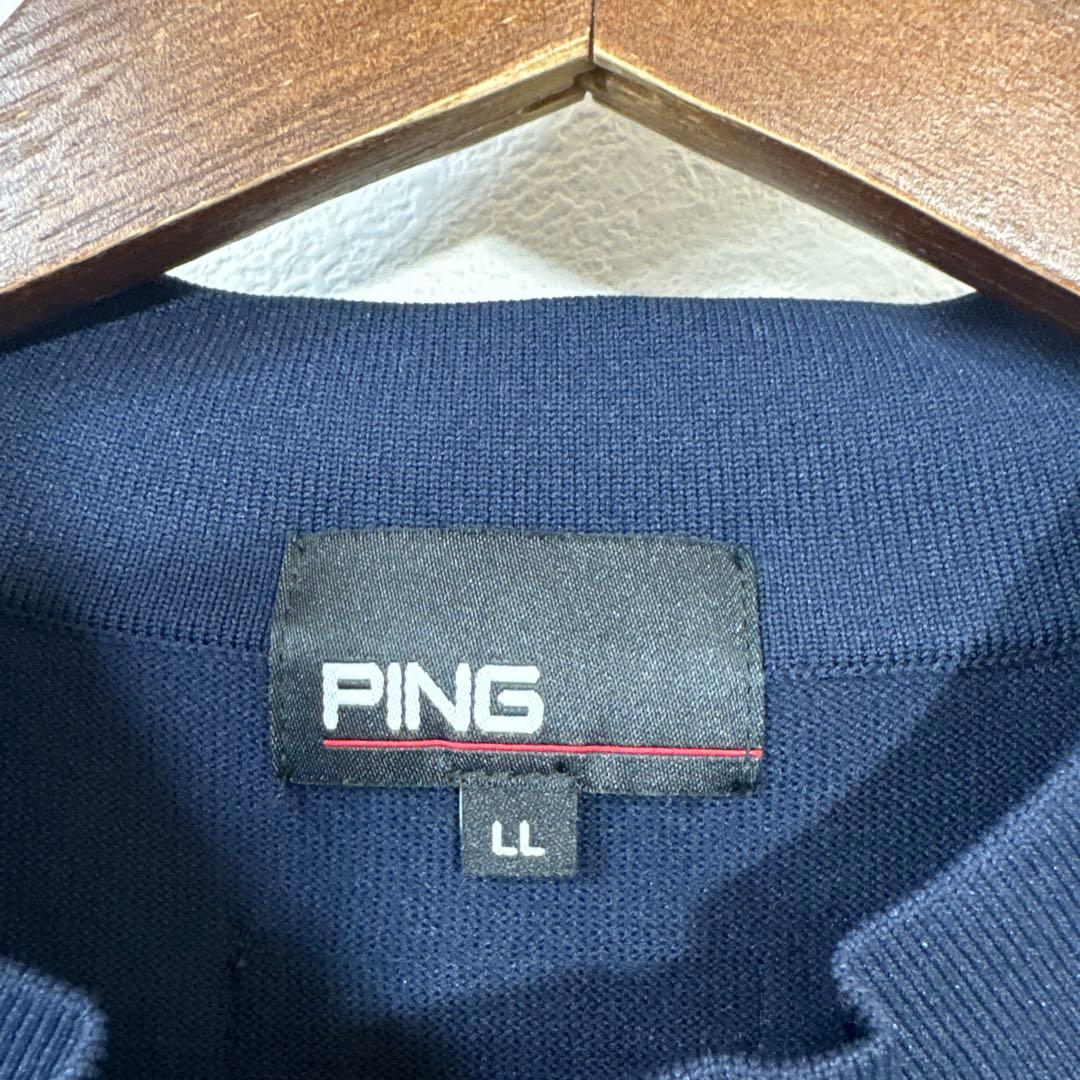 J 美品　大きいサイズ　ピン PING Mr.ジャカード ハイネック　ニット