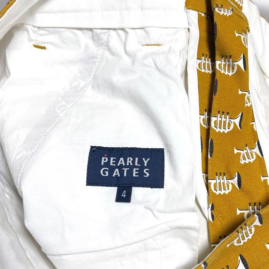 極美品　パーリーゲイツ　パンツ　総柄　トランペット　4 pg 吹奏楽器　ゴルフ