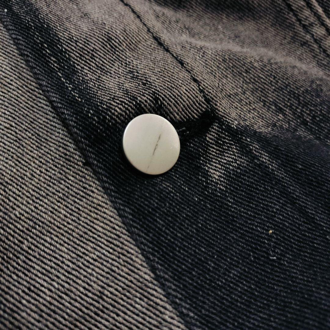 オーバーサイズデニムジャケット ユニセックス ダメージ 古着風 Y2K ムラ染め