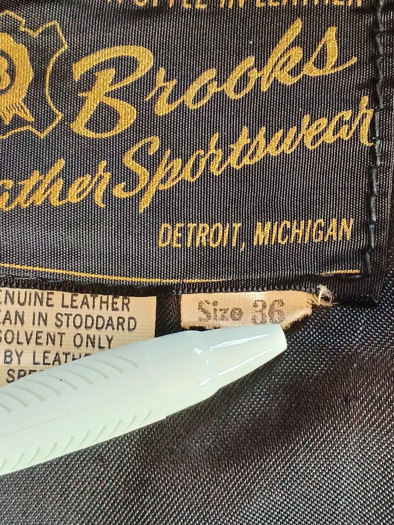 ヴィンテージ【BROOKS】ライダースジャケット　36　ライナー付　60s