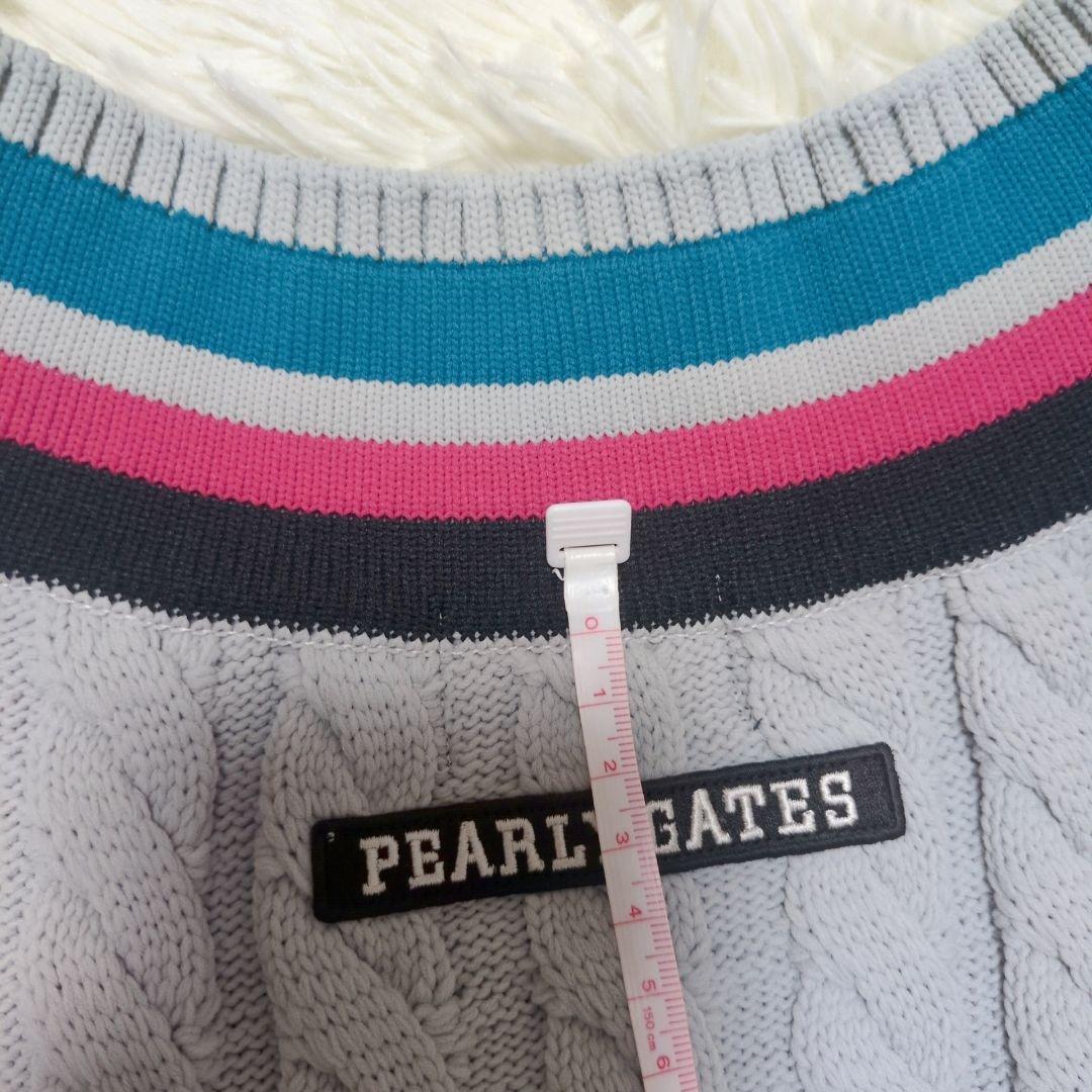 【美品】パーリーゲイツ Vネックニットベスト サイズ4 M相当 ゴルフウェア