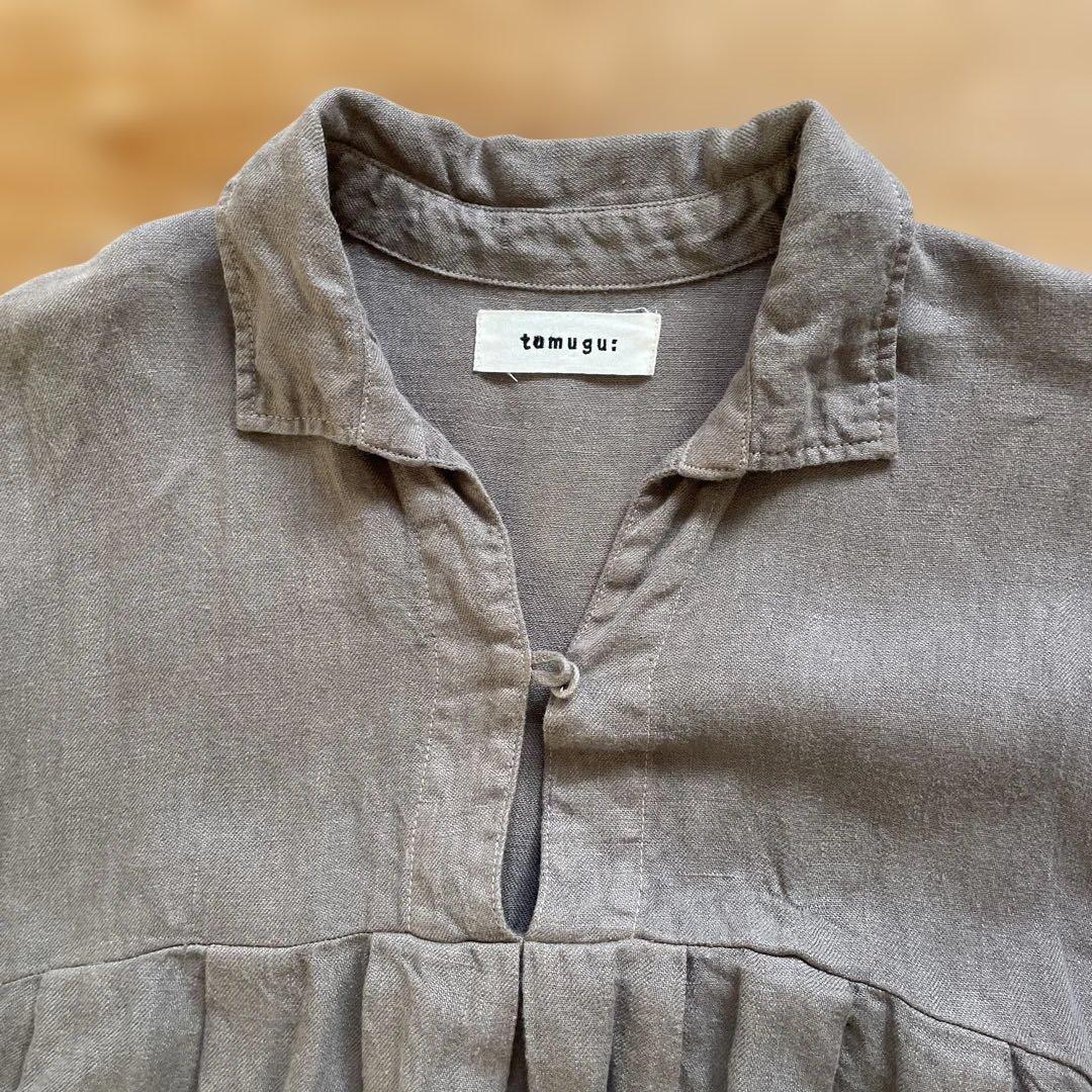 ツムグ　リネン 麻100% ワンピース　サイズＦ　ナチュラルテイスト