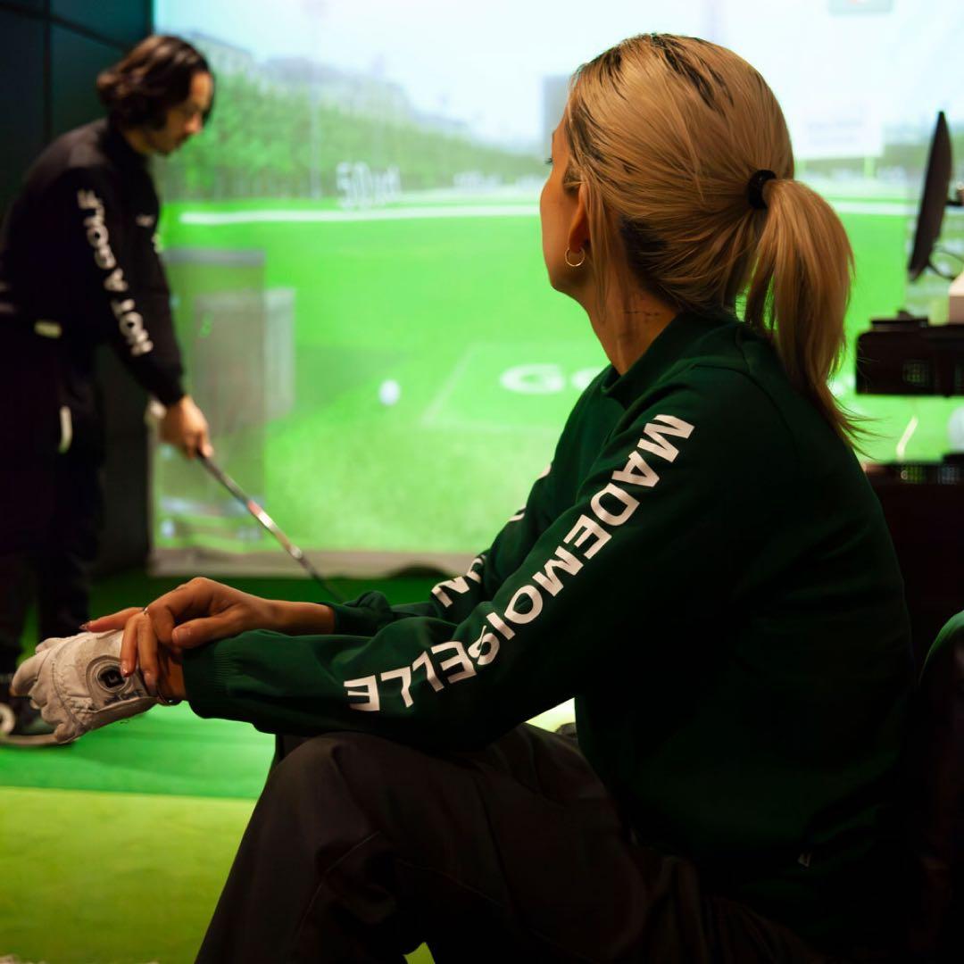 ロゴモックネックシャツ　グリーン　ユニセックスS