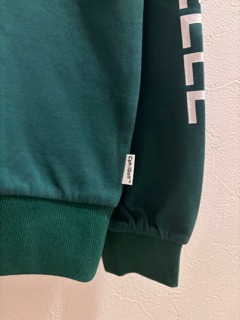 ロゴモックネックシャツ　グリーン　ユニセックスS