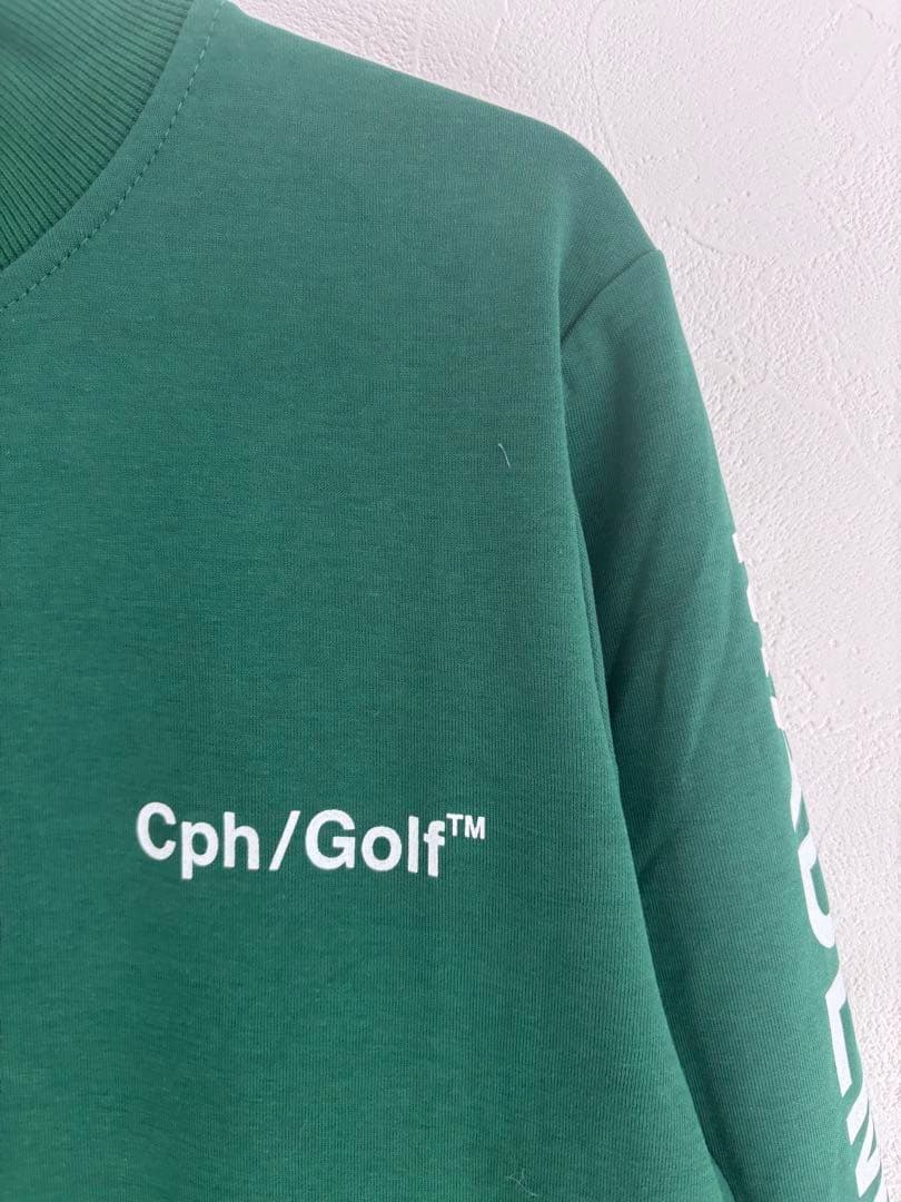 ロゴモックネックシャツ　グリーン　ユニセックスS