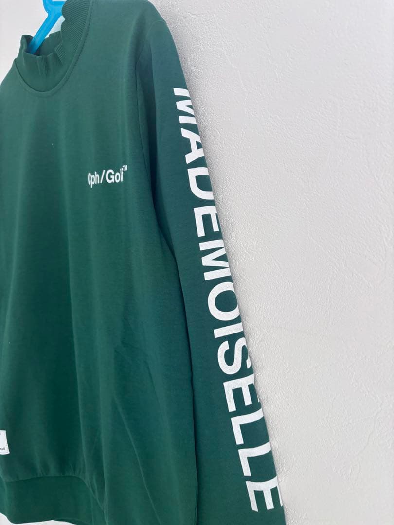 ロゴモックネックシャツ　グリーン　ユニセックスS