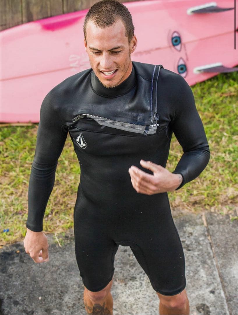 Volcom ブラック ロングジョン ウェットスーツ