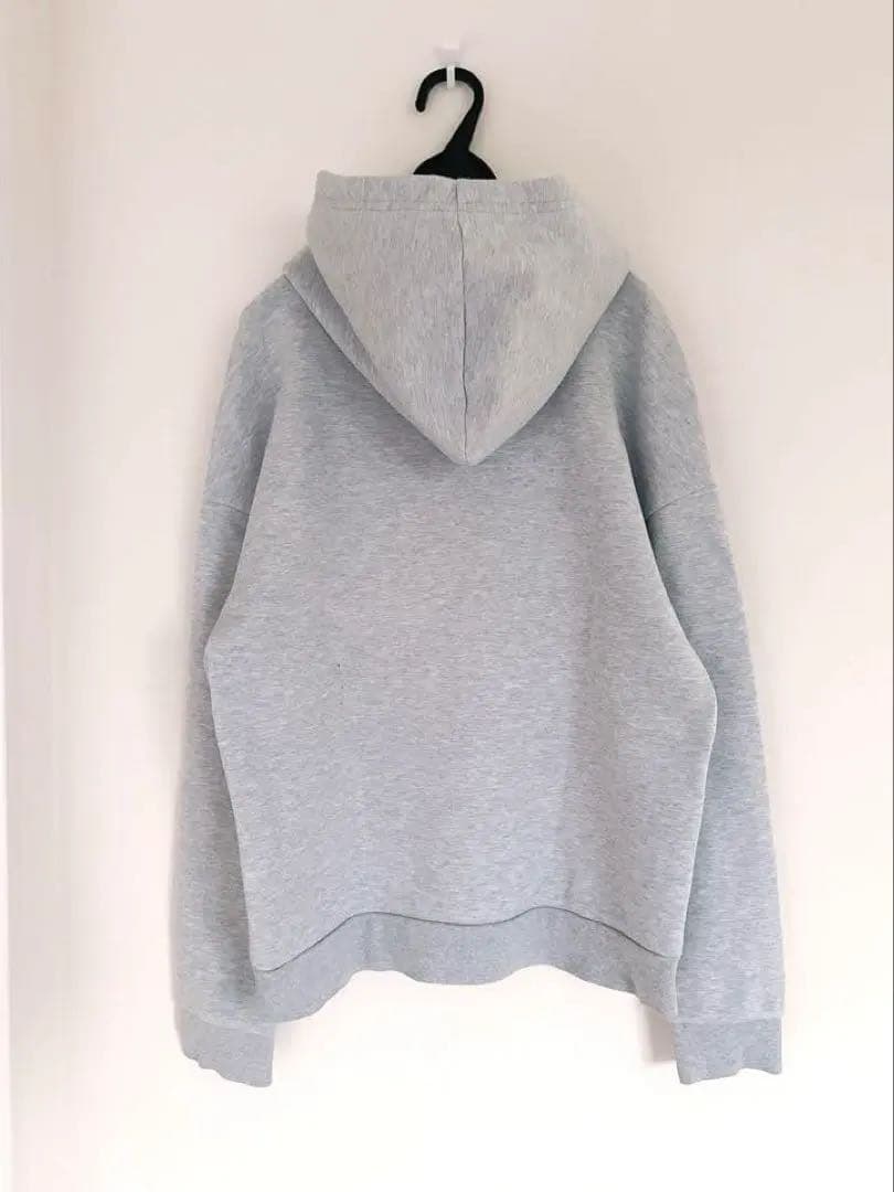 美品　ラコステ　パーカー　スウェット　ビッグロゴ　刺繍　ワニ　グレー　M相当