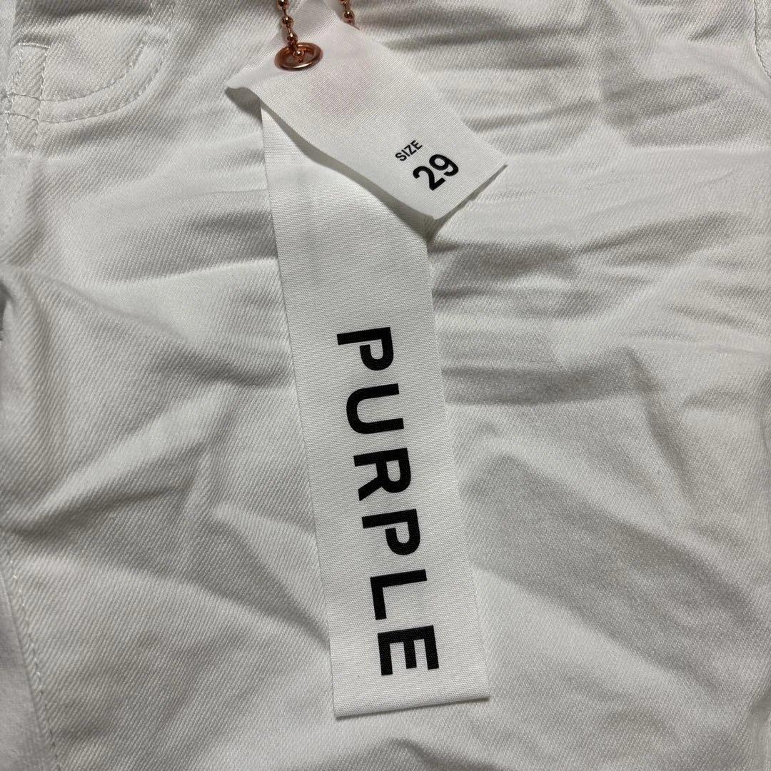 24時間以内配送！新品 PURPLE BRAND ホワイトスキニーデニム 29