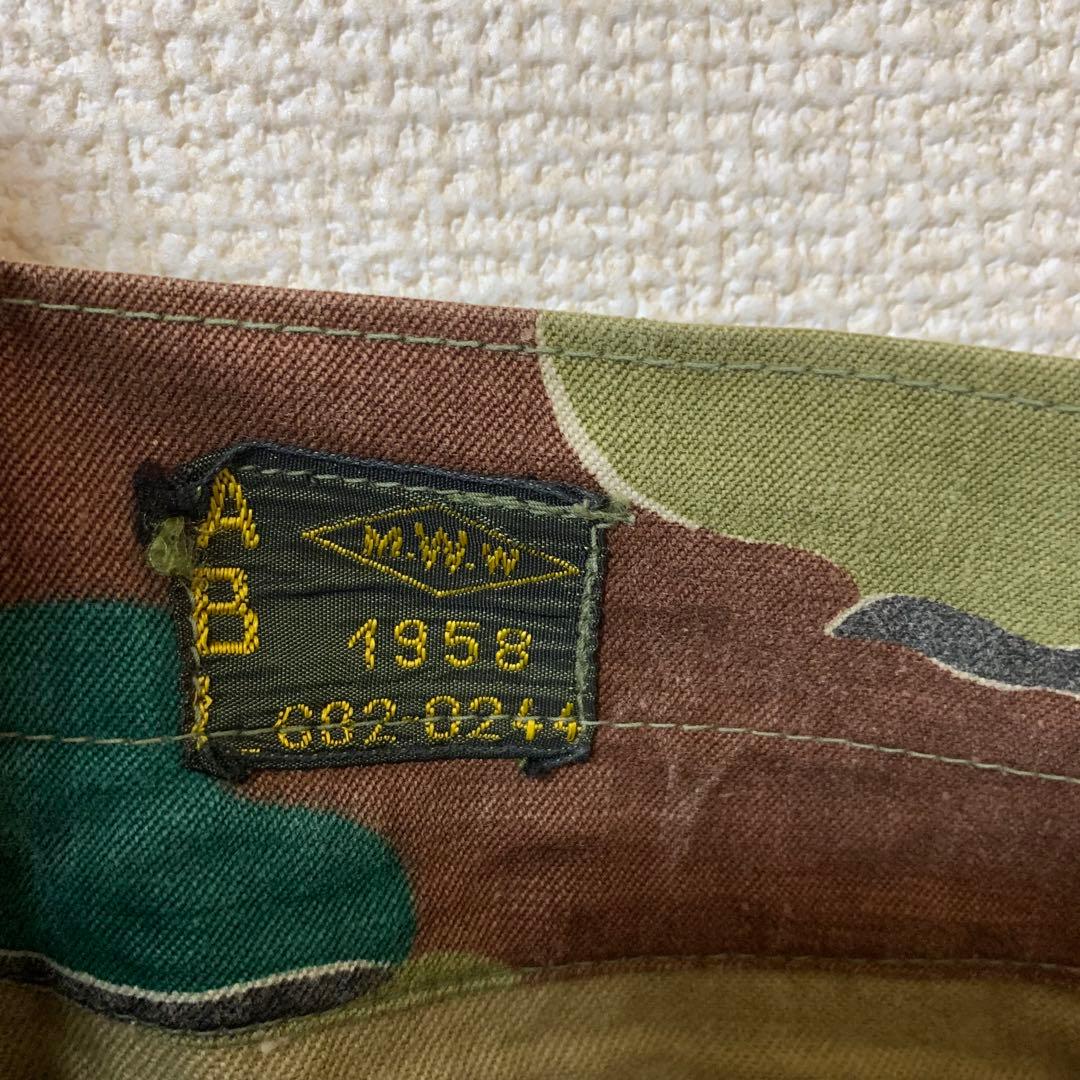 【実物】ベルギー軍　カーゴパンツ　ジグソーカモ　５０年代