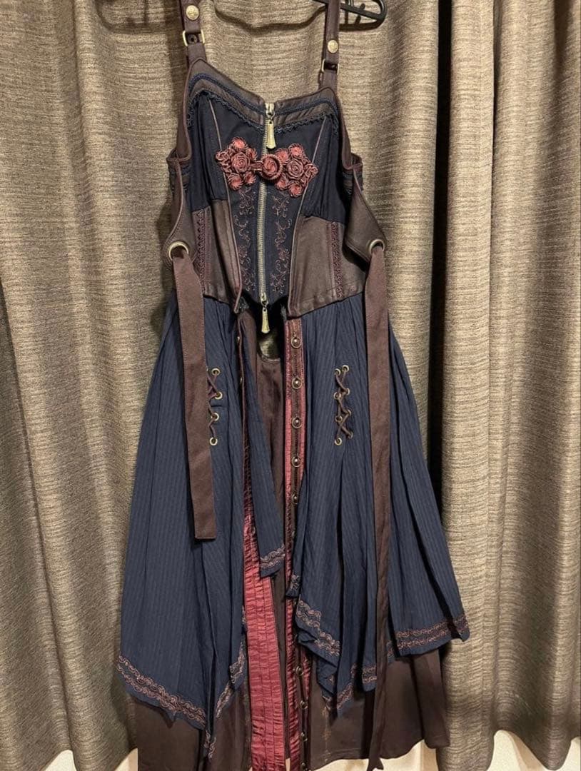 オッズオン 和風 和柄使いベストワンピース