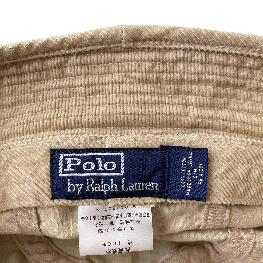 90s Polo ラルフローレン 細畝 コーデュロイ バケットハット ベージュ