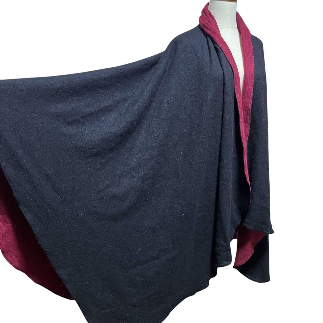 gra358Laura biagiottiアンゴラブランケットケープコート