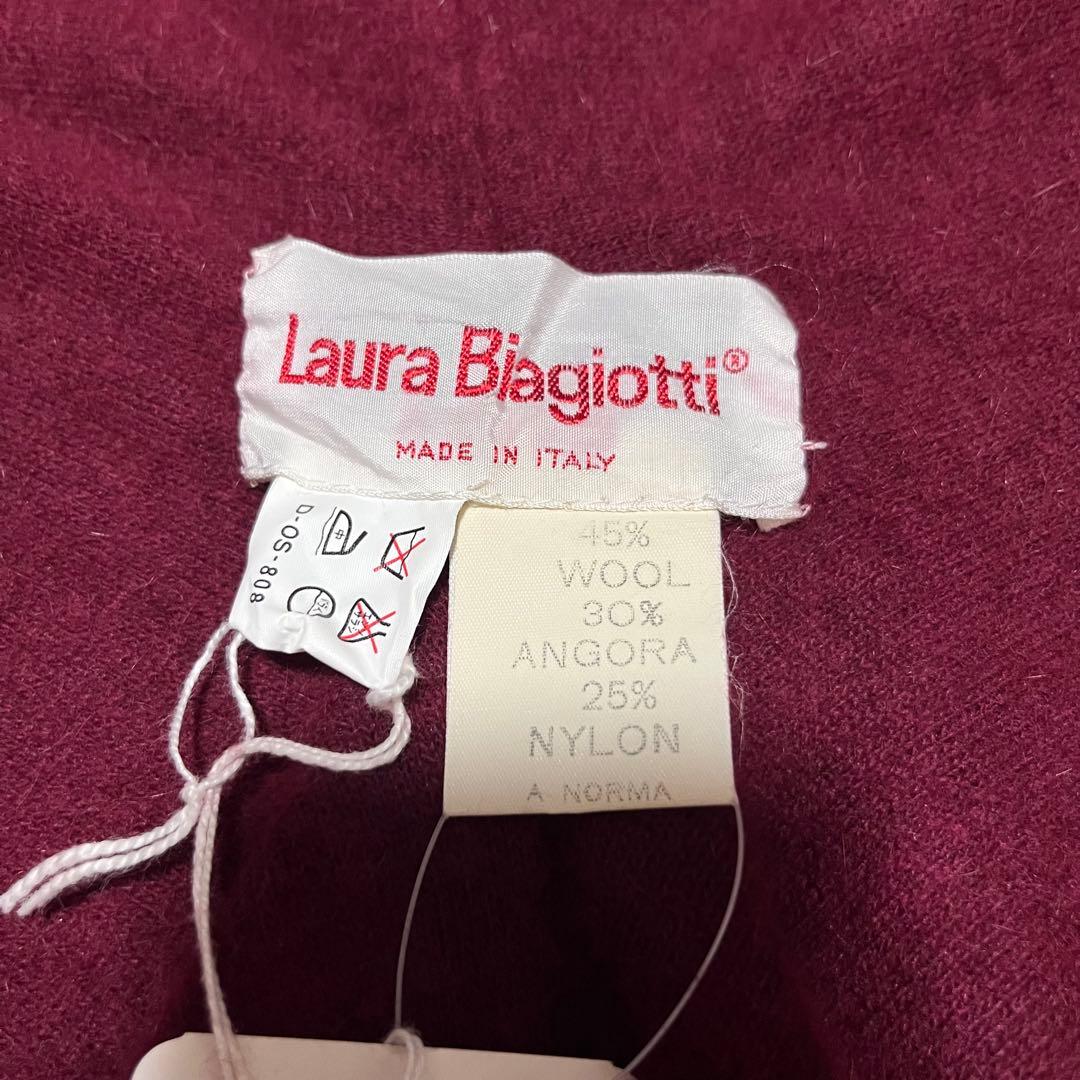 gra358Laura biagiottiアンゴラブランケットケープコート