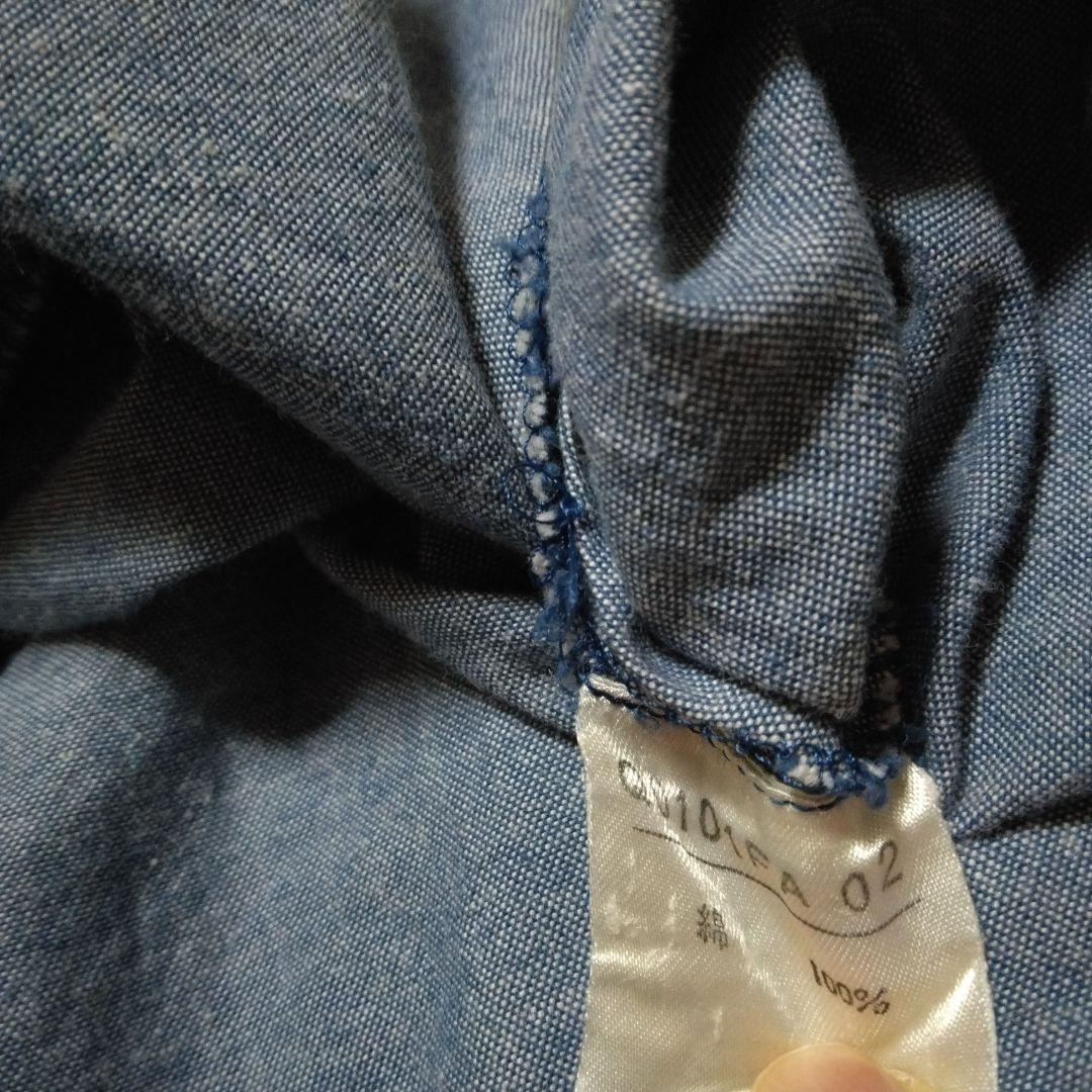 お値下　ピンクハウス系　アツキオオニシ　青色刺繍入り長袖シャツワンピース