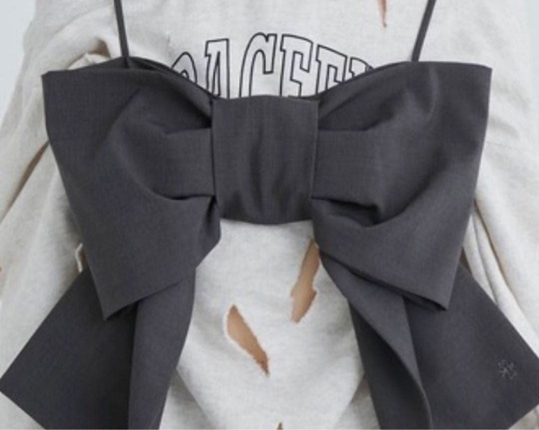 SORIN ダークグレー リボンビスチェ