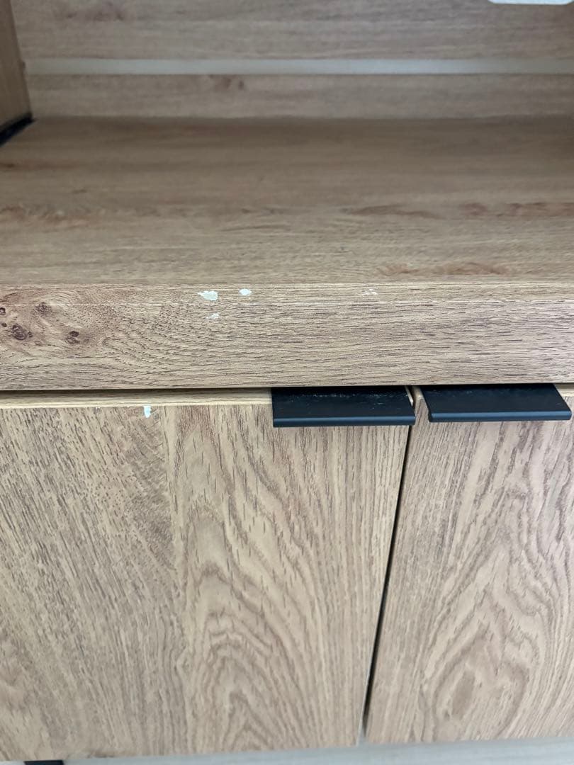 LOWYA キッチンキャビネット 木製 ラタン調