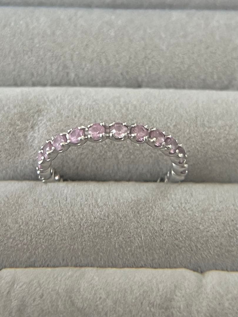 最最終PT900ピンクサファイアフルエタニティリング