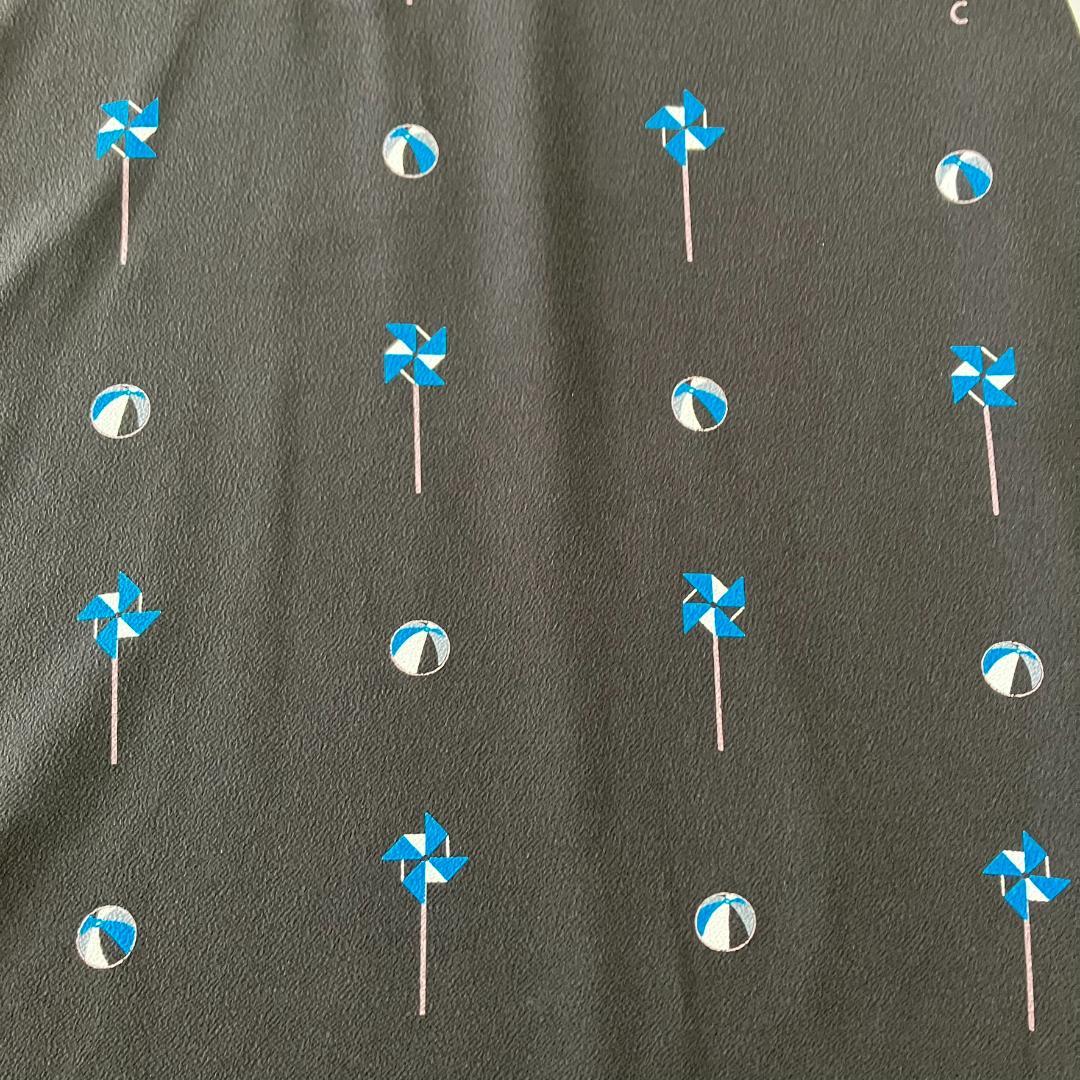 美品　詩仙堂 トモコレクション　風車　ロマン時計 スキッパーシャツワンピース