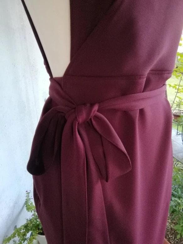 【日本製】S~3L 梨地ボルドー 茶道お稽古用エプロン127100-50