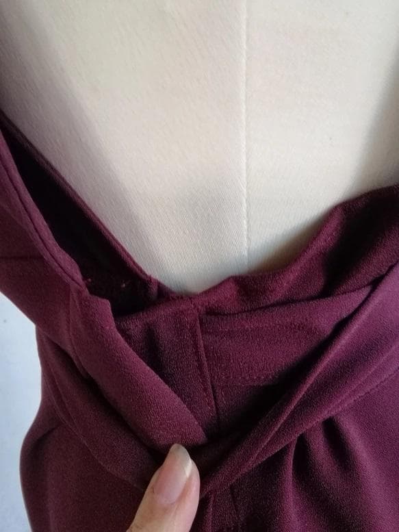 【日本製】S~3L 梨地ボルドー 茶道お稽古用エプロン127100-50