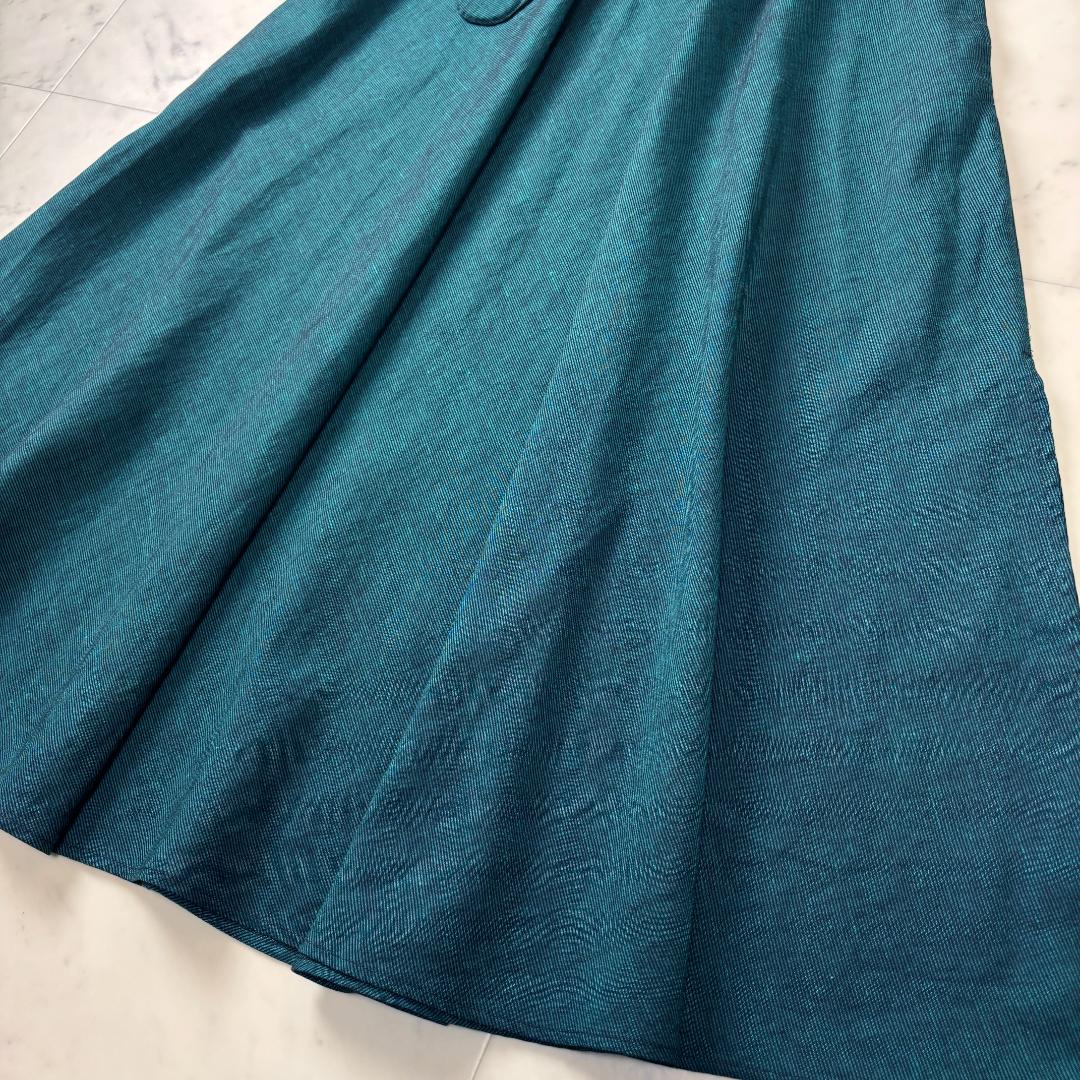 AKRIS リネン混 ロング シャツワンピース IT42 ベルト付き マキシ丈