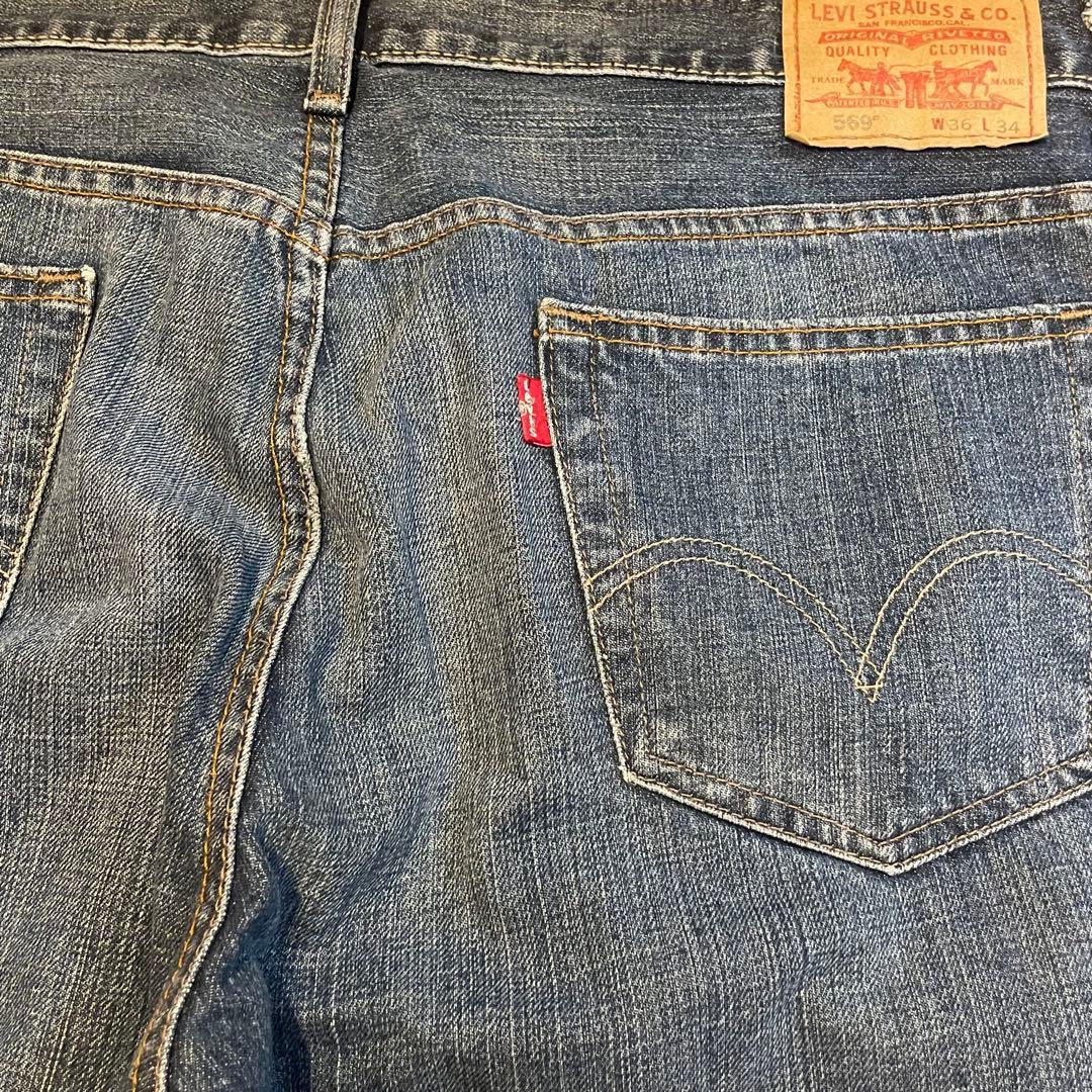 リーバイス 569 ルーズストレート W36 L34 ブルーデニム　バイカー