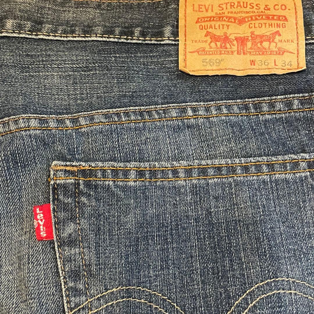 リーバイス 569 ルーズストレート W36 L34 ブルーデニム　バイカー