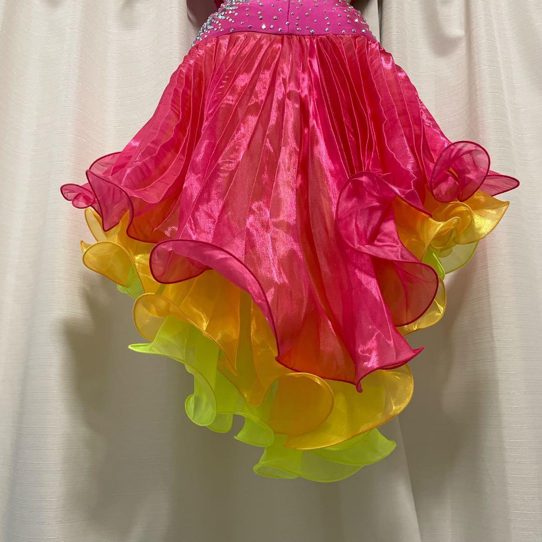 大幅お値下げ！ラテンドレス S〜M 社交ダンスドレス デモ 競技会 胸パッド