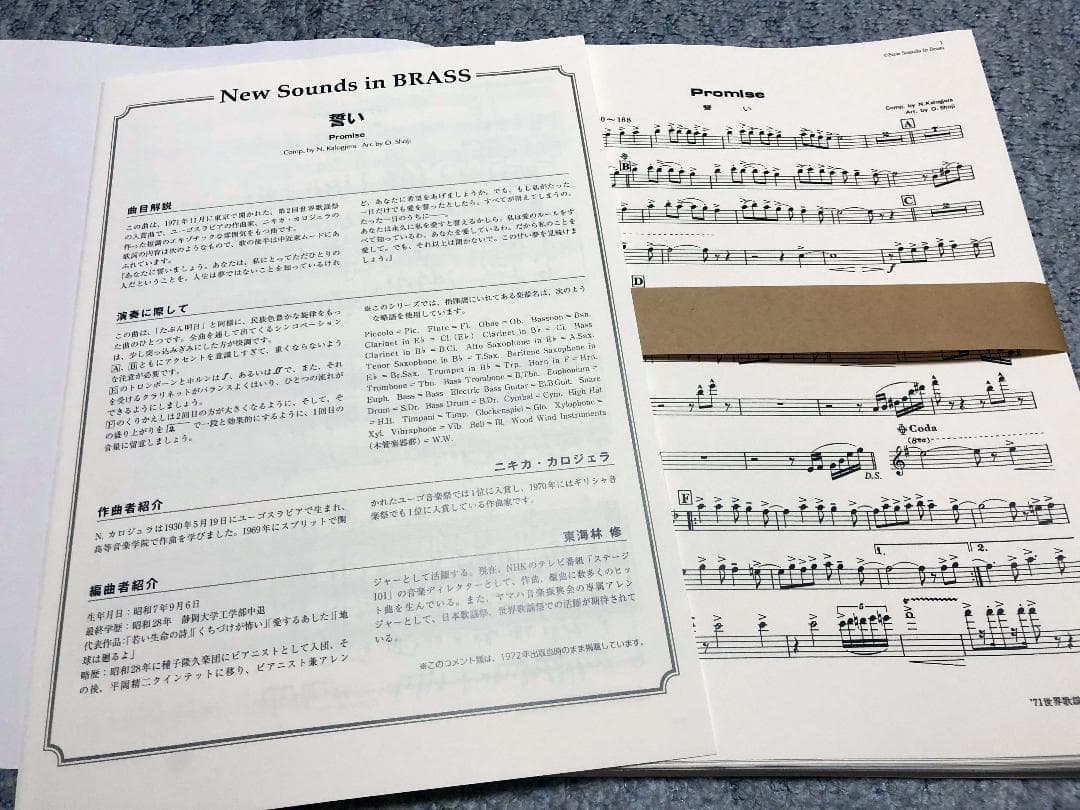 ● 吹奏楽楽譜 ニューサウンズインブラス / 誓い