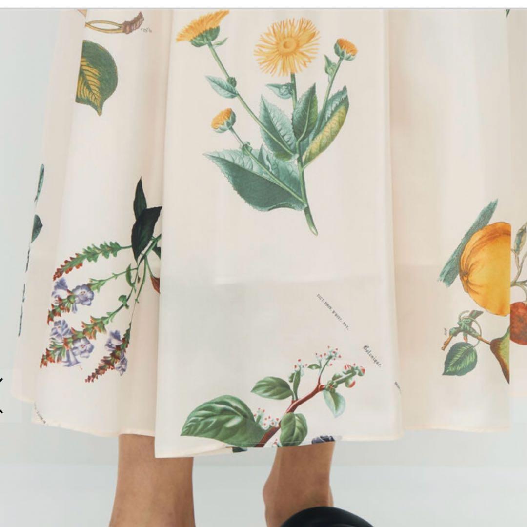 美品✨CABaN BLOOMIN ART シルク 人気ボタニカル柄 ロング F