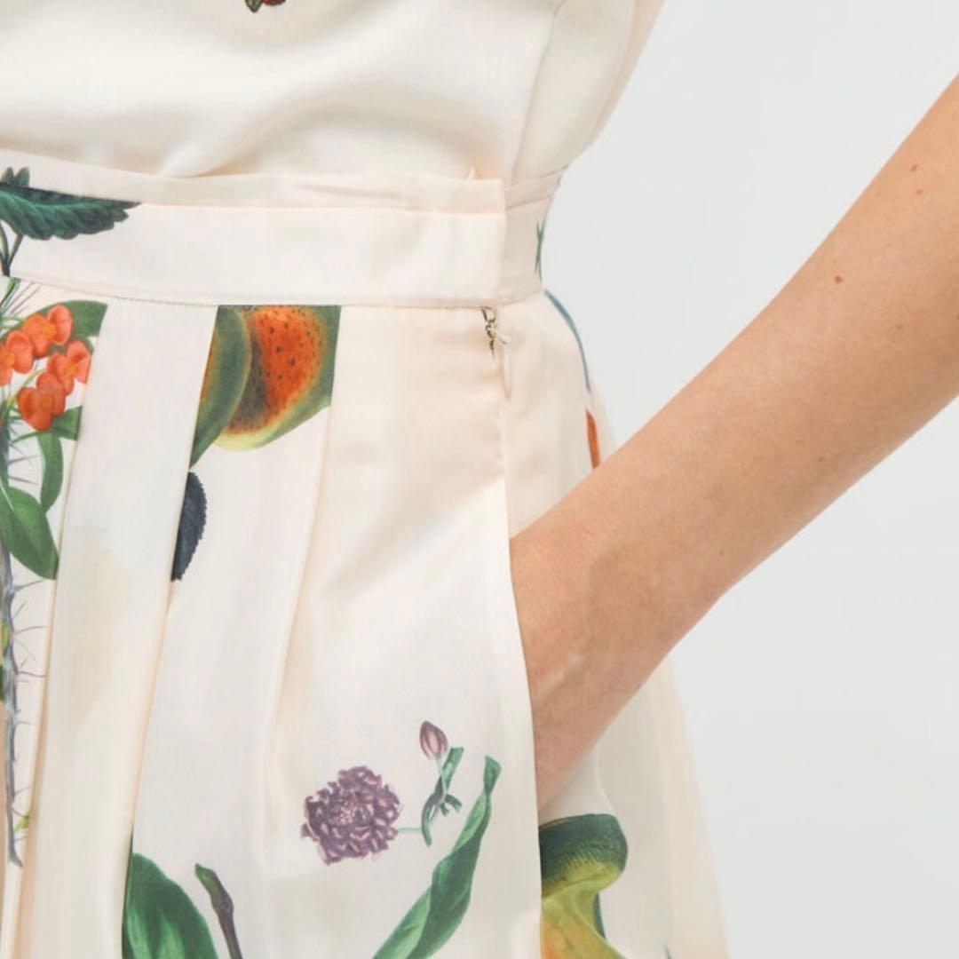 美品✨CABaN BLOOMIN ART シルク 人気ボタニカル柄 ロング F