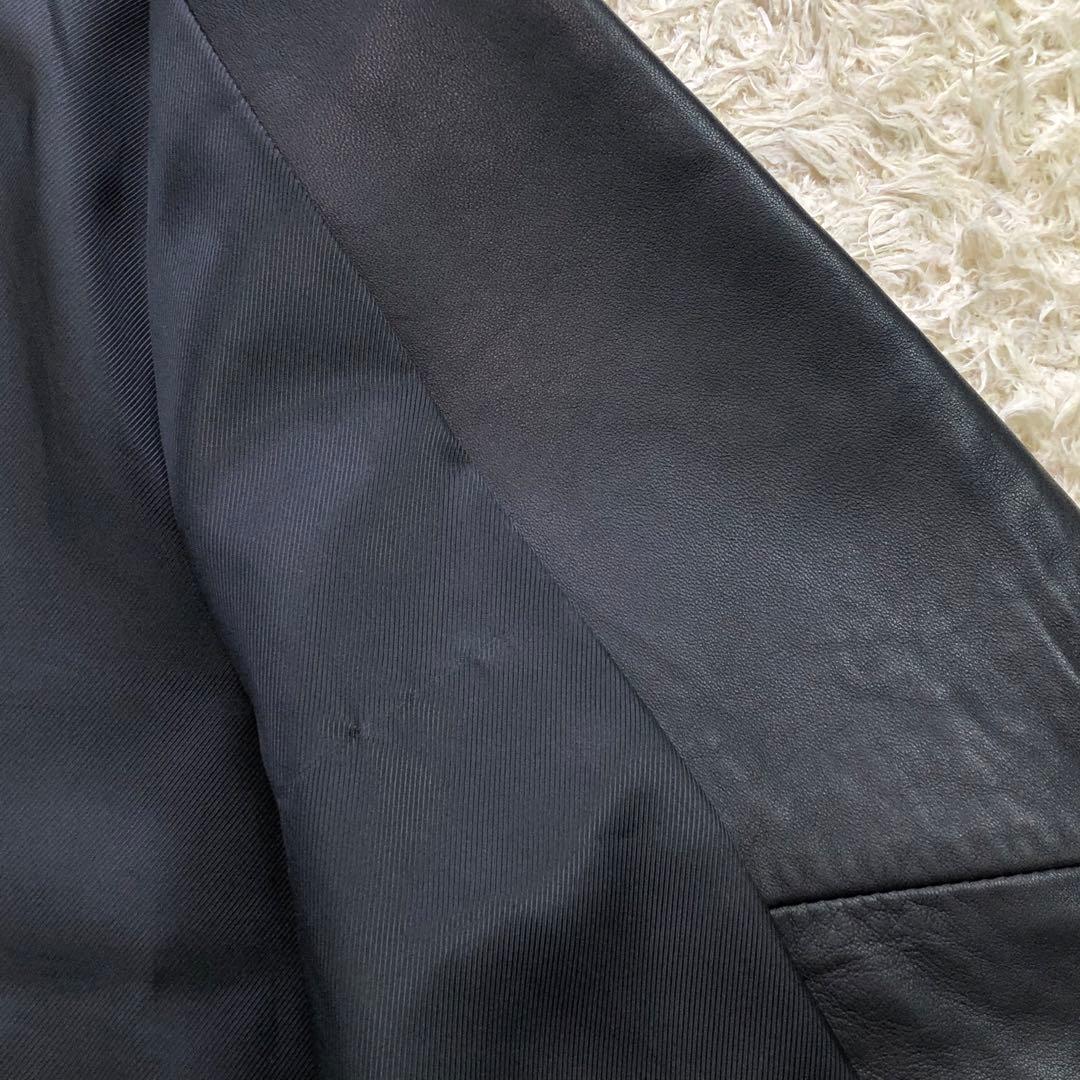 エディフィス 羊革 ラムレザー ダブル ライダース Mサイズ ブラック ジップ