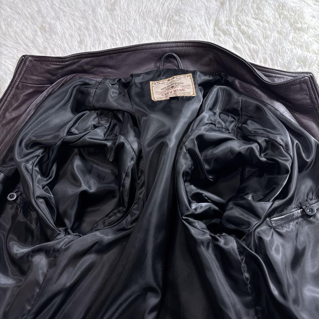 【ヴィンテージ】レザー 短丈ブルゾン フライトジャケット ブラック M 90s