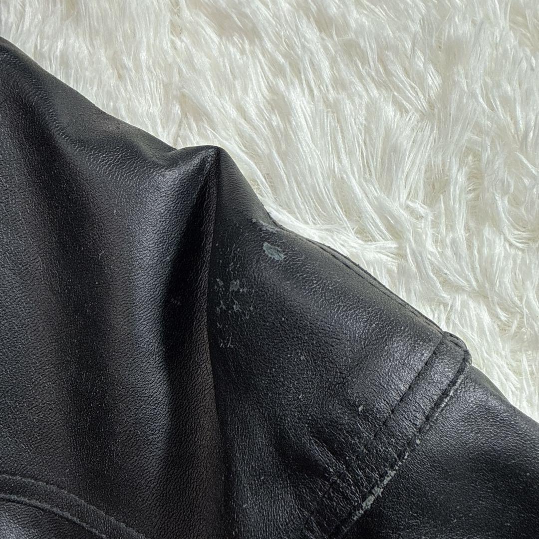 【ヴィンテージ】レザー 短丈ブルゾン フライトジャケット ブラック M 90s